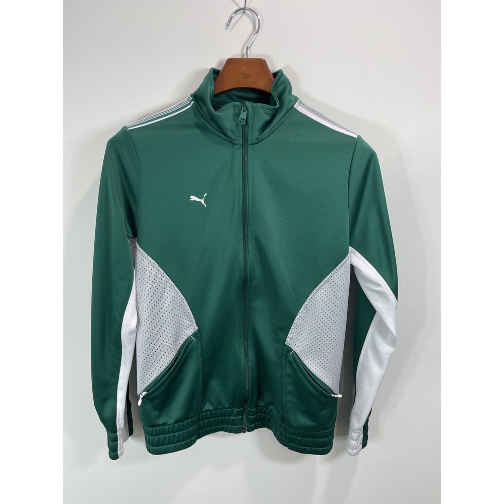 puma Sports Womens Lifestyle green Full zip up jacket‎ Mock Neck Size Medium